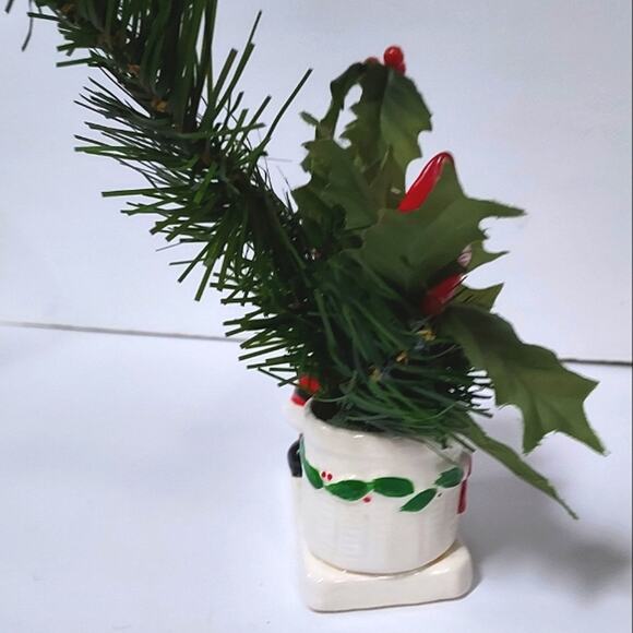 Vintage 60s 70s ceramic Santa Claus Planter Candle Holder Christmas - Picture 4 of 9